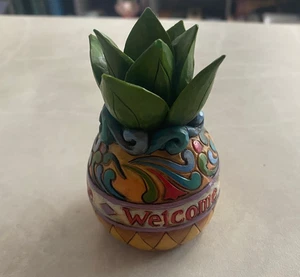Figura de piña "Bienvenido" Jim Shore Heartwood Creek Collection 3,5" H - Imagen 1 de 6