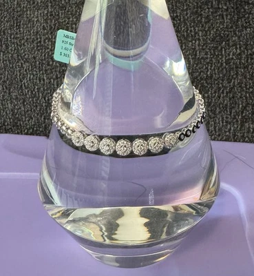 Pulsera con halo de Moissonite 1,6 CTW VVSD en color plata de ley 925 - talla 7 nueva con etiquetas Foto 1 de 4