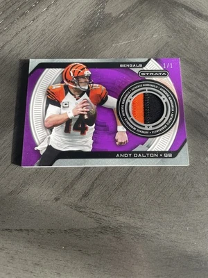 2013 Topps Purple Strata Andy Dalton 1/1 Patch Cincinnati Bengals SR-ADA - Image 1 of 2