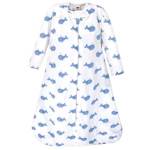 Unisex Baby Long Sleeve Cotton Jersey Sleeping Bag, Blue Whale, 0-6 Months - Picture 1 of 1