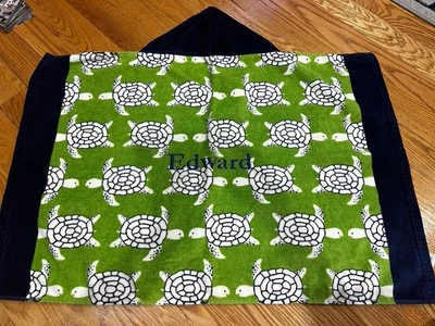 Pottery Barn Kids Hooded Towel Beach Bath Pool Sea Turtles 100% Cotton EDWARD - Image 1 of 4
