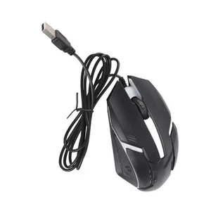 (Black)RGB Gaming Mouse 1600 DPI USB Wired Computer Mice 3D Scroll Wheel - Picture 1 of 12