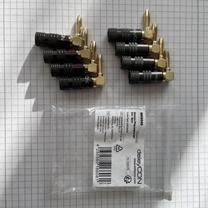 Bananenstecker Set für Lautsprecherkabel -8 Stück von 0,75mm - 4mm - Abgewinkelt - Bild 1 von 5
