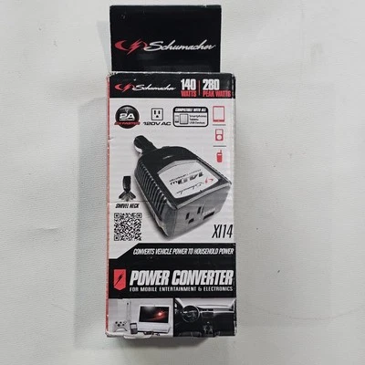 Schumacher XI14 DC to AC Power Converter for Cars, 140W/280W Peak, AC/USB for - Image 1 of 4