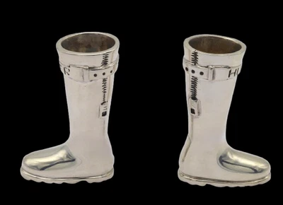 COPPIA DI PENNE/PORTAPENNE DA CACCIATORE ARGENTO STERLING MASSICCIO FUSO 2025 - Immagine 1 di 4