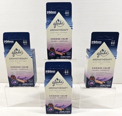 (4) Glade Aromaterapia Elige Calma Lavanda Sándalo Aromaterapia Juego Recambios Lote NUEVO Foto 1 de 4