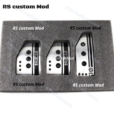 Silver SPARCO 3pcs/set MT Car Aluminum Accelerator Brake Clutch Pedals Pad Cover - Image 1 of 4