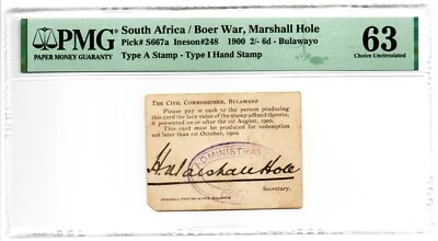 South Africa Matabeleland 2 Shillings/6 Pence 1.10.1900 Pick S667a PMG Ch Unc 63 - Image 1 of 2