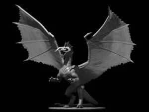 Drago Nero Antico Mini Cromatico Terrestre - DND - Pathfinder - Dungeons & - Foto 1 di 3
