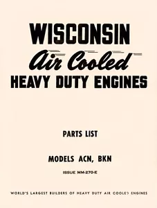 Manual de piezas del motor refrigerado por aire WISCONSIN ACN y BKN - Imagen 1 de 3