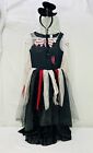 Bone Witch Day Of The Dead Costume Dress Girls L 10-12 + Headband Top hat NWOT?