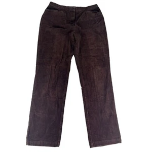 Jones Sport Women's Corduroy Dress Pants Brown Flat Front Straight Leg Cotton 12 - Picture 1 of 6