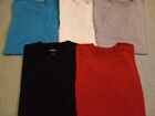 Lot of 5 Men's M Solid Color T Shirts All Different Color/Brand T Shirt Sampler