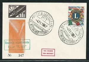 1967 ITALY rocket mail cover - STM - EZ 20C1 - CITTA DI CASTELLO - Picture 1 of 2