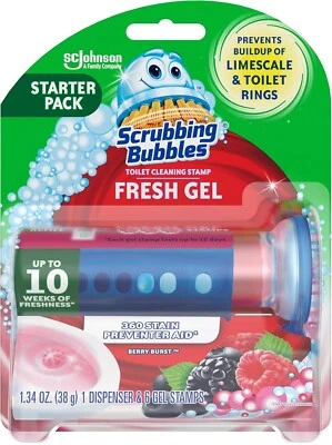 Scrubbing Bubbles Fresh Gel Toilet Bowl Cleaning Stamps - Berry Burst Scent, 6 S - Image 1 of 3