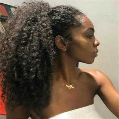 Wrap Clip in Human Hair Curly Wave Remy Human Hair Ponytail - Image 1 of 4