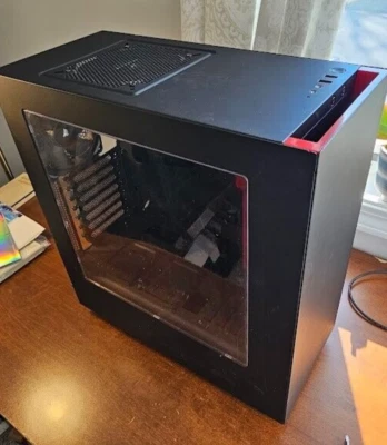 NZXT S340 CA-S340W-B1 Glossy BLACK/RED Mid Tower Computer Case |COMPLETE IN BOX| - Image 1 of 4