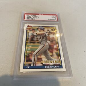 1991 TOPPS DESERT SHIELD #575 ROBIN YOUNT PSA 9 BREWERS AUTHENTIC