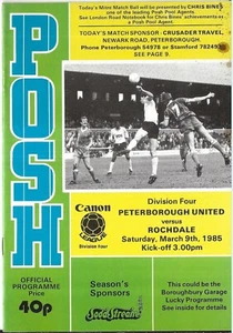 Football Programme PETERBOROUGH UNITED v ROCHDALE Mar 1985 - Picture 1 of 1