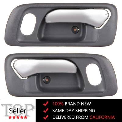 Par de manijas de puerta interiores grises interiores delanteros derecho izquierdo para Honda Accord 98-02 Foto 1 de 4