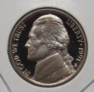 1991 S Proof Jefferson Nickel - Picture 1 of 2