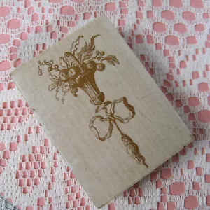 Anna Griffin Rubber Stamp Urn Flowers Bow Baroque All Night Media 580H05 Unused - Picture 1 of 5