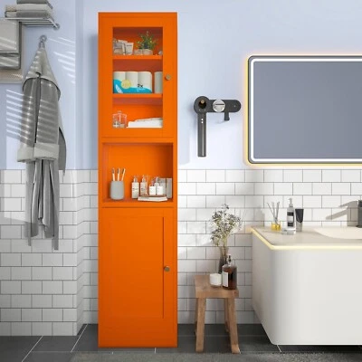 Mueble de baño Elegro 67"H naranja blanco metal para salón, baño Foto 1 de 2