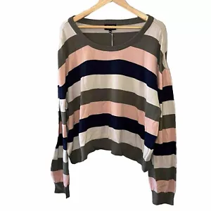 Known Supply Palmer Sweater Army Stripe Women’s Size 3XL=2X - Picture 1 of 11