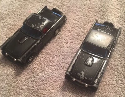 Juego de (2) juguetes fundidos a presión retrocededores vintage Chevy 1956 negro nº 4116 Foto 1 de 4