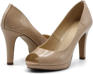 NUOVE SCARPE DA DONNA ADRIENNE VITTADINI GERVIN-1 NUDE SLIP ON TACCO A POMPA TAGLIA 11 M - Foto 1 di 4