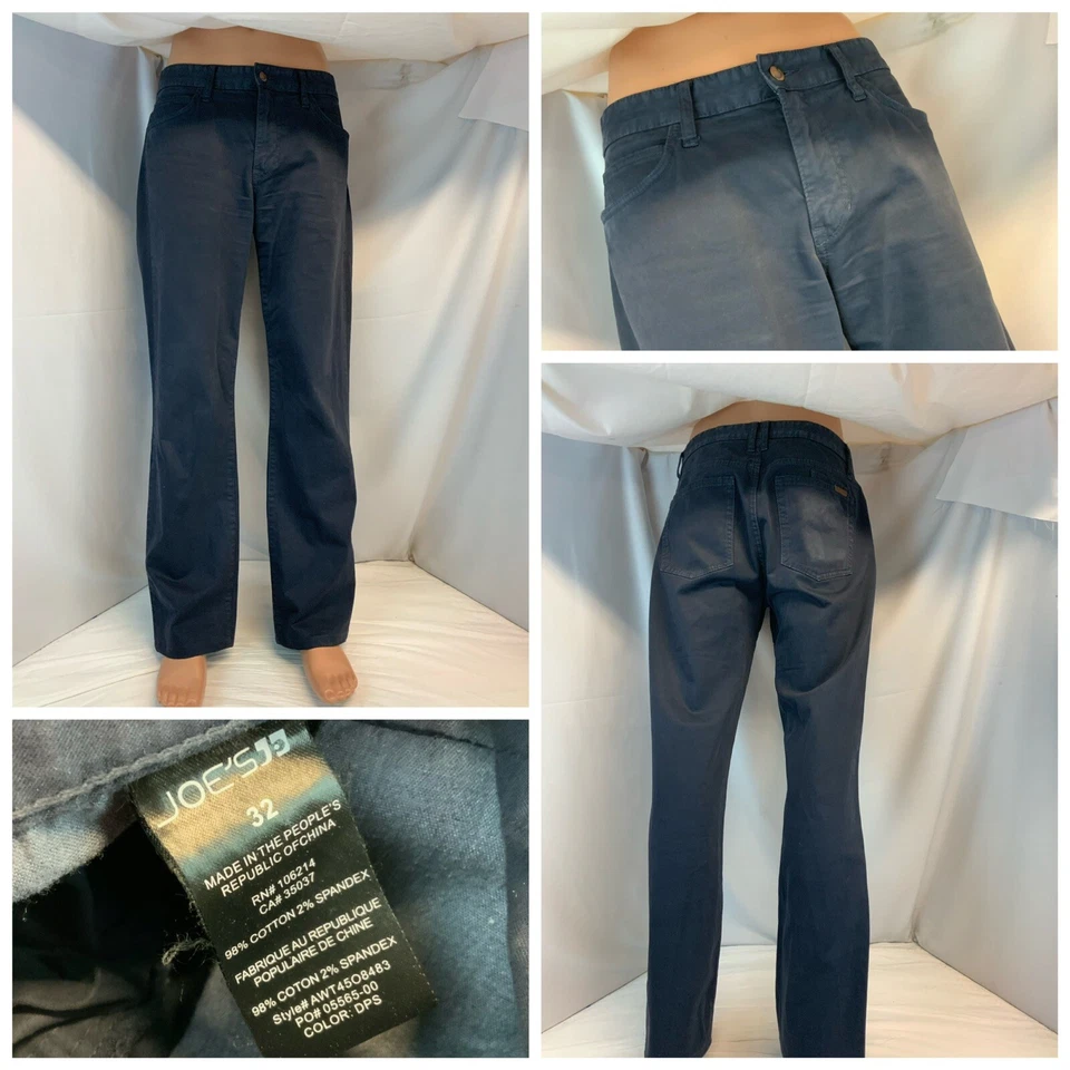 Joe’s Jeans Pants 34x32 (32 tag) Faded Blue Cotton Stretch Flat Fr EUC YGI B1-44 - Image 1 of 4