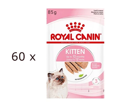 (€ 18,40/kg) Royal Canin Kitten Mousse - Nassfutter für Katzenwelpen - 60 x 85 g - Bild 1 von 2