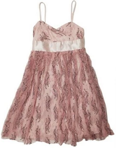 C.W. Designs Girls Spaghetti Strap Tie Back Lace with Silk Lining Dress (M) NWOT - Picture 1 of 7