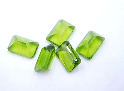 Peridot Octagon Cut Loose Lab Created Gemstone 8x12 MM For Jewelry Making P-3240 - Image 1 of 4