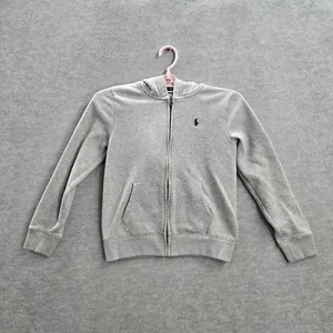 Polo Ralph Lauren Boys Hoodie M Gray Player Embroidery Activewear - Picture 1 of 10