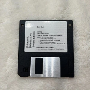 Windows 98 Boot Disk Second Edition 1.44MB 3.5" Disc Microsoft 1981-1999 Floppy - Picture 1 of 2