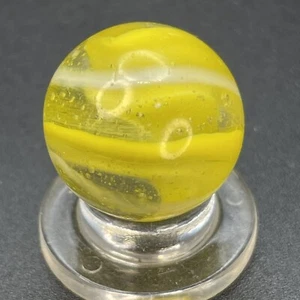 Akro Corkscrew UV Active Clear Yellow & White Snake Marble Vintage Marbles 0.629 - Picture 1 of 14