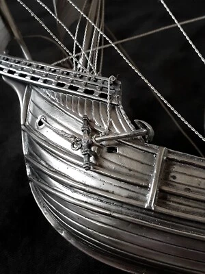 Fine Sterling Silver Santa Maria Ship Model, 16 oz/ 456 grams  - Изображение 1 из 4
