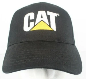 Cat Caterpillar Black Baseball Cap Licensed Hat Adjustable All Cotton Ex Con. - Picture 1 of 6