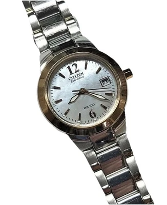 Citizen Womens E011 S070082 Solar Eco-Drive 100 Meter MOP Dial Two-tone Bracelet - Image 1 of 4