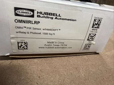 Hubbell OMNIIRLRP,OMNI PIR 传感器 带 inteliDAPT,带继电器 & 光电池,1500 平方英尺 — 第 1/4 张图片