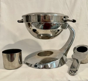 Copco ungewöhnliches Edelstahl Space Age FONDUE Set mit 2 Flammenhaltern EUC - Bild 1 von 4