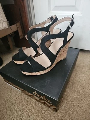 Charles by Charles David "Louis" Plataforma Corcho Cuña Negro talla 10M Foto 1 de 4