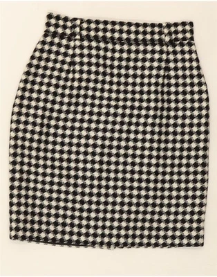 AVANT Womens Pencil Skirt UK 12 Medium W28 Black Geometric New Wool AI09 - Image 1 of 3