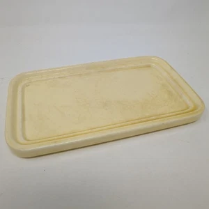 Vintage Pottery Butter Dish Base Only No Lid Yellow UV Reactive Glaze 7 1/8" - Picture 1 of 6