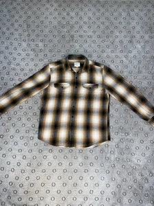 American Eagle Classic Fit Flannel Shirt Plaid Thick Cotton Heavyweight Men’s L - Picture 1 of 12