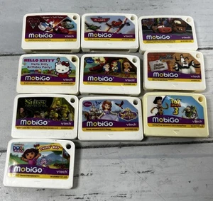 MobiGo VTech Game Cartridges Lot Of 10- Disney Cars Planes Shrek Hello Kitty - Picture 1 of 12