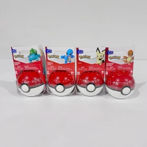 Pokémon Mega Construx Poké Ball Figuras x 4 - Imagen 1 de 3