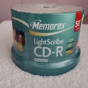 Memorex LightScribe CD-R Recordable 50 Pk disk 52X 700MB 80Min Sealed - Afbeelding 1 van 3