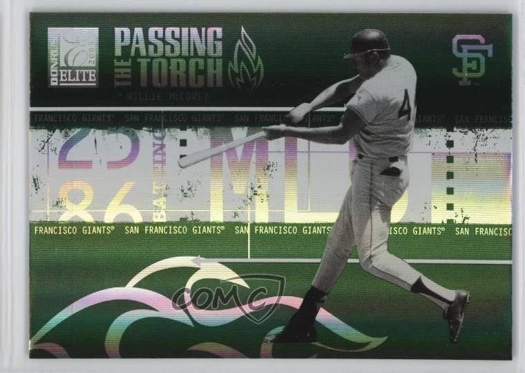2005 Donruss Elite Passing the Torch Green /125 Willie McCovey Jeff Bagwell HOF - Image 1 of 2